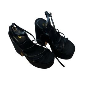 Lace up platform heels